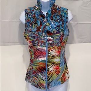 Ruffle sleeveless blouse /marked down 30%